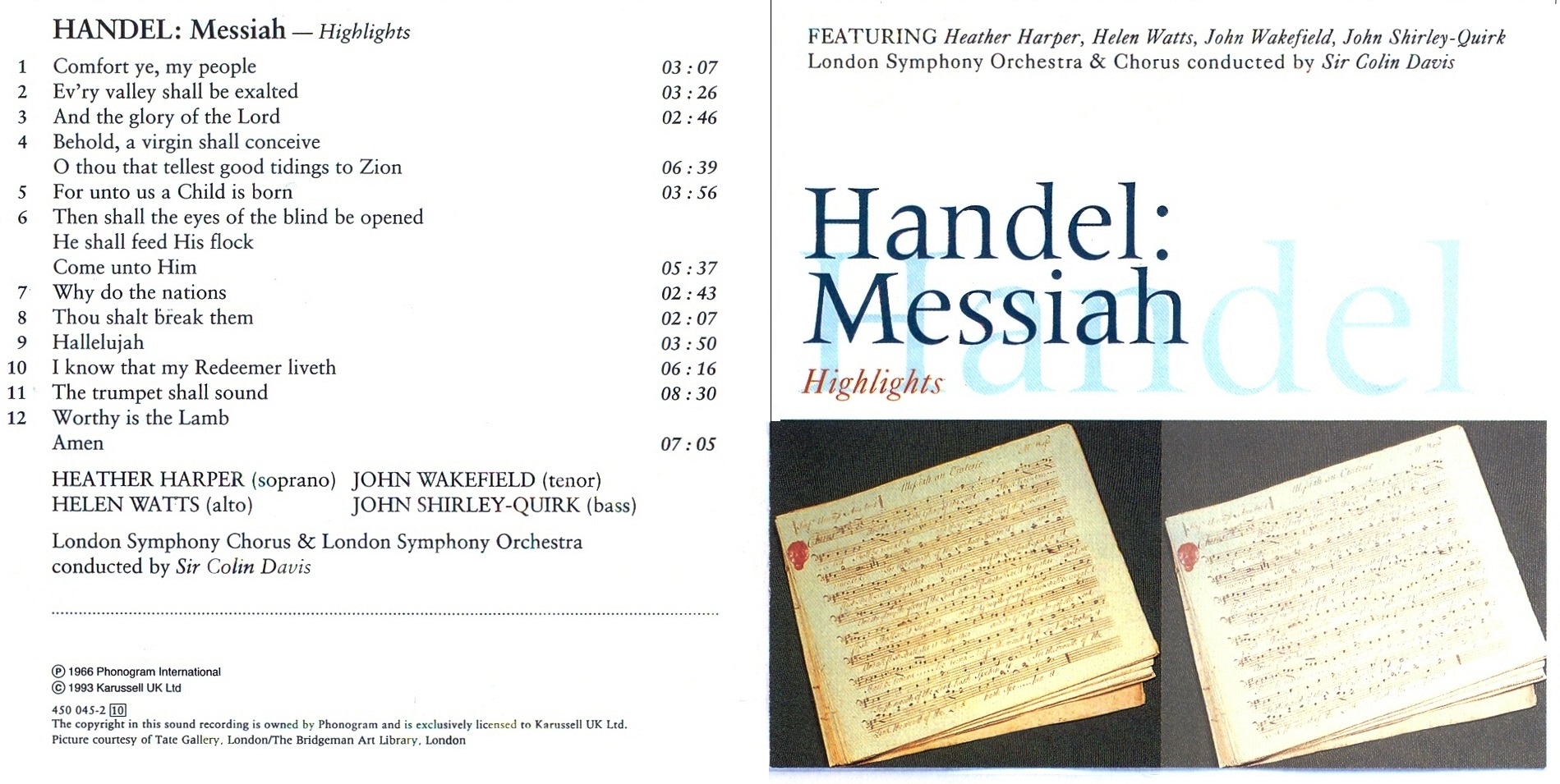 MESSIAH HANDEL CD 2