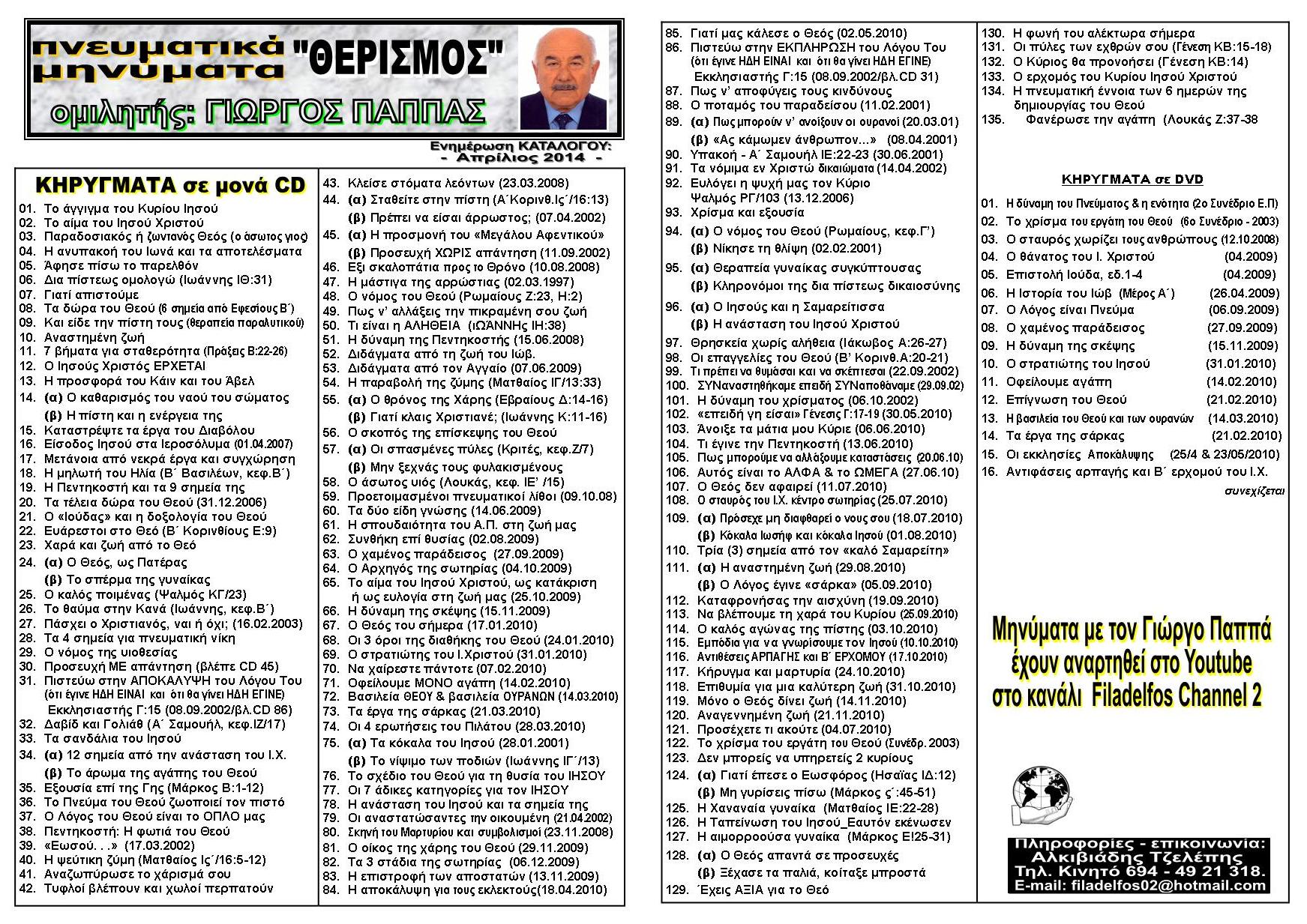 GIORGOS PAPPAS Katalogos CD Fylladio